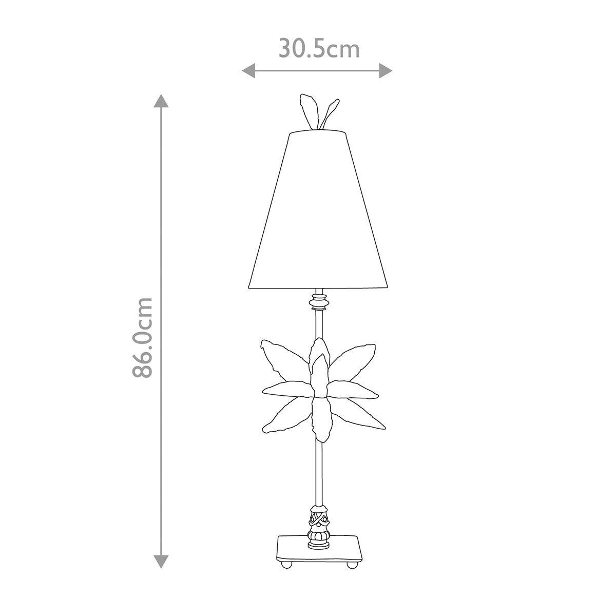Flambeau Table Lamp from the Azalea range. Azalea 1 Light Table Lamp - Gold Leaf Product Code = FB-AZALEA-TL-GD