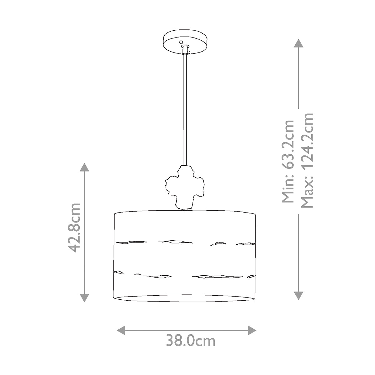 Flambeau Pendant from the Fragment range. Fragment 1 Light Large Pendant - Silver Product Code = FB-FRAGMENT-S-PL