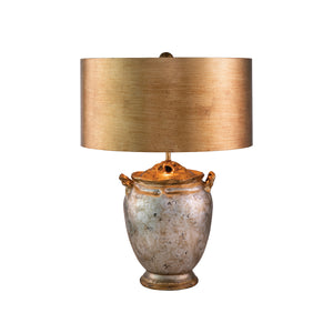 Flambeau Table Lamp from the Jackson range. Jackson 1lt Table Lamp - Antiqued Silver with Gold Leaf Accents Product Code = FB-JACKSON-TL