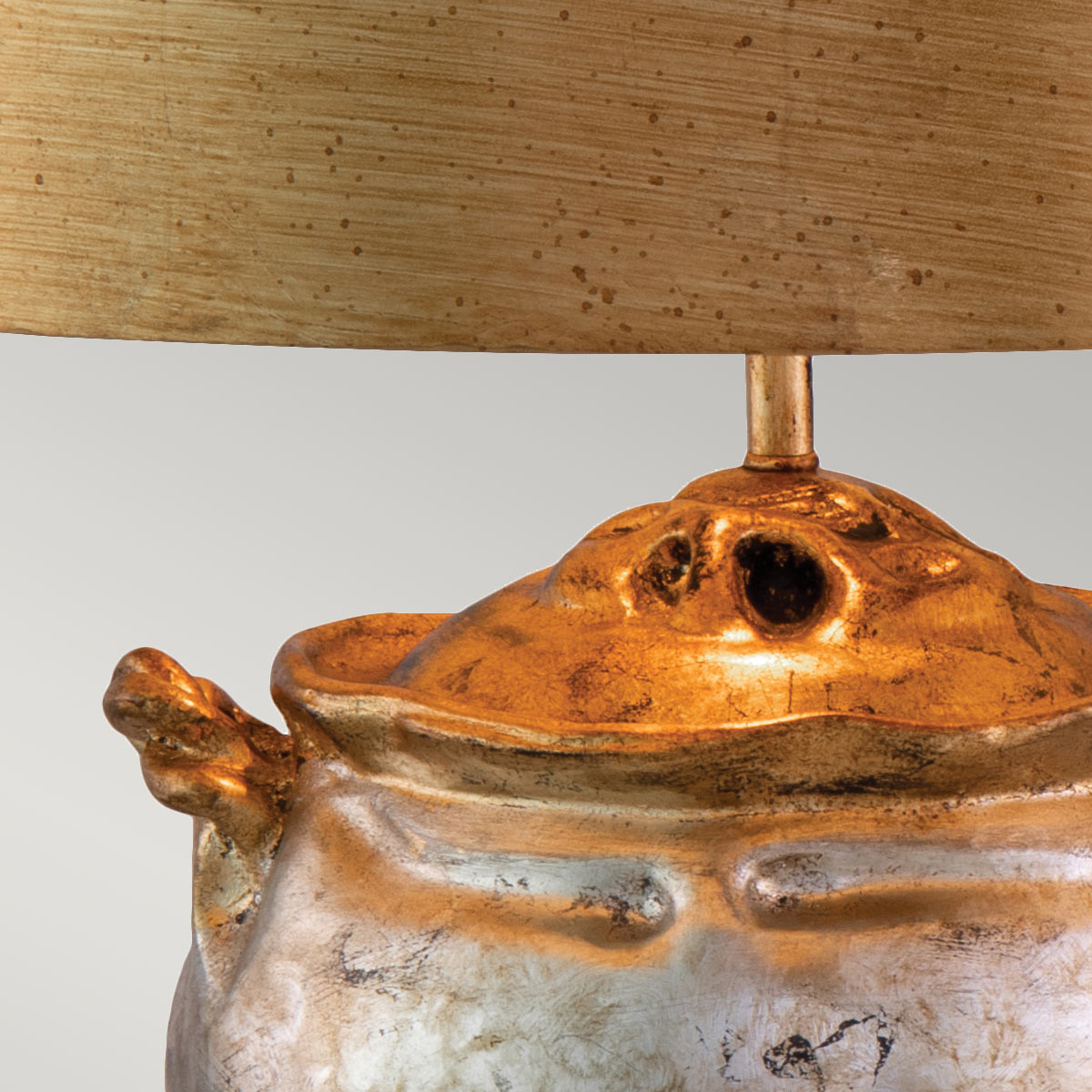 Flambeau Table Lamp from the Jackson range. Jackson 1lt Table Lamp - Antiqued Silver with Gold Leaf Accents Product Code = FB-JACKSON-TL