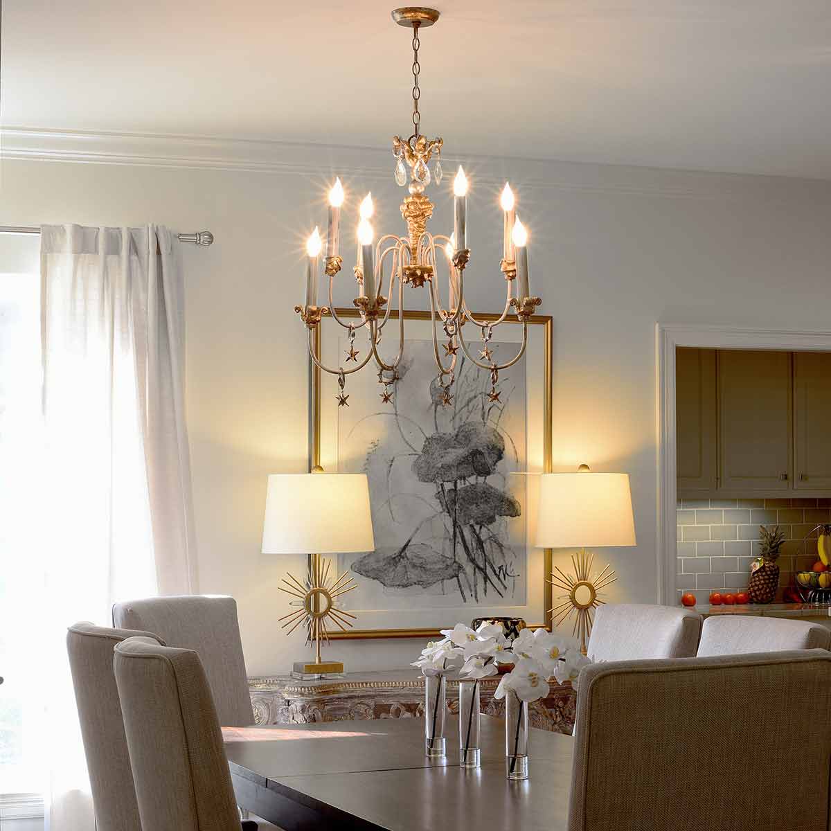 Flambeau Chandelier from the Mignon range. Mignon 8 Light Chandelier Product Code = FB-MIGNON8