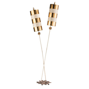 Flambeau Floor Lamp from the Nettle range. Nettle Luxe 2 Light Floor Lamp - Gold Product Code = FB-NETTLELUX-G-FL