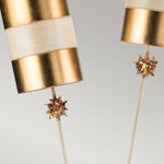 Flambeau Floor Lamp from the Nettle range. Nettle Luxe 2 Light Floor Lamp - Gold Product Code = FB-NETTLELUX-G-FL