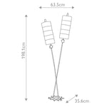 Flambeau Floor Lamp from the Nettle range. Nettle Luxe 2 Light Floor Lamp - Gold Product Code = FB-NETTLELUX-G-FL