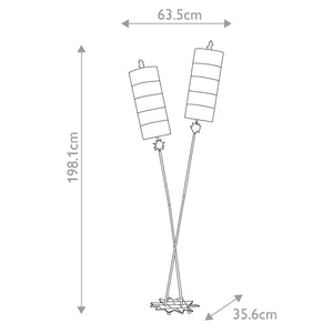 Flambeau Floor Lamp from the Nettle range. Nettle Luxe 2 Light Floor Lamp - Gold Product Code = FB-NETTLELUX-G-FL