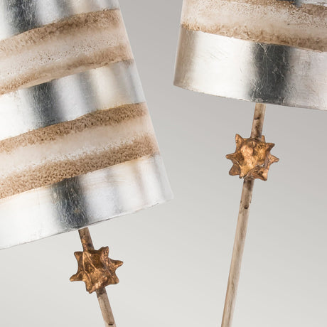 Flambeau Table Lamp from the Nettle Luxe range. Nettle Luxe 2 Light Table Lamp - Silver Product Code = FB-NETTLELUX-S-TL