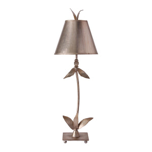 Flambeau Table Lamp from the Red Bell range. Red Bell 1 Light Table Lamp - Silver Leaf Product Code = FB-REDBELL-TL-SV