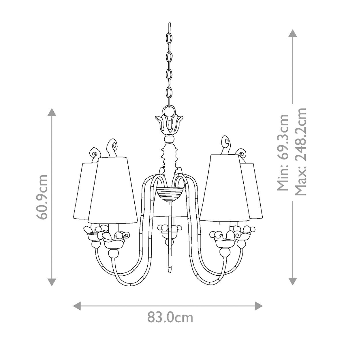 Flambeau Remi 5 Light Chandelier – SKU FB-REMI5