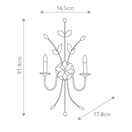 Flambeau Wall Light from the Simone range. Simone 2 Light Wall Light Product Code = FB-SIMONE2