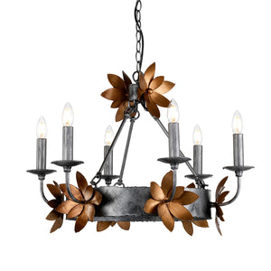 Flambeau Chandelier from the Simone range. Simone 6 Light Chandelier Product Code = FB-SIMONE6