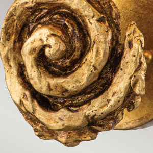 Flambeau Wall Light from the Swirl range. Swirl 1lt Large Wall Light - Gold Leaf Product Code = FB-SWIRL-1L-G