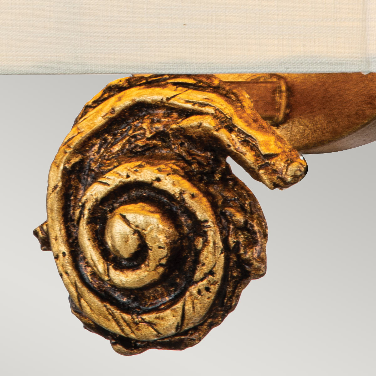 Flambeau Wall Light from the Swirl range. Swirl 1lt Small Wall Light - Gold Leaf Product Code = FB-SWIRL-1S-G