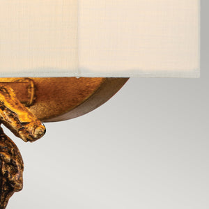 Flambeau Wall Light from the Swirl range. Swirl 1lt Small Wall Light - Gold Leaf Product Code = FB-SWIRL-1S-G