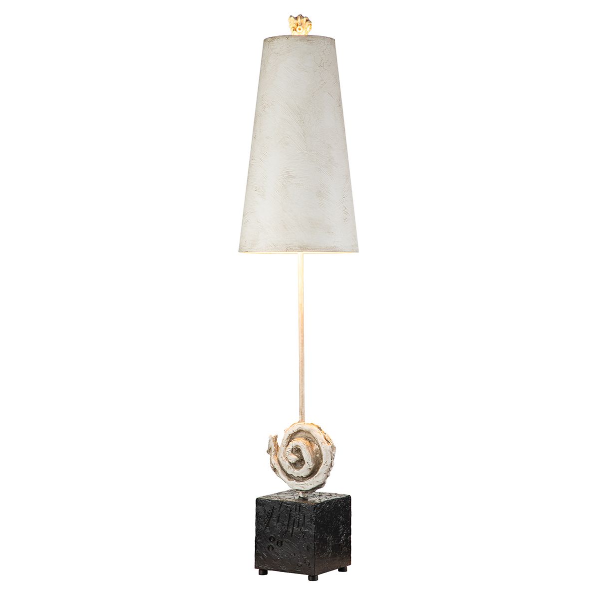 Flambeau Table Lamp from the Swirl range. Swirl 1-light Table Lamp - Bone White – SKU FB-SWIRL-TL