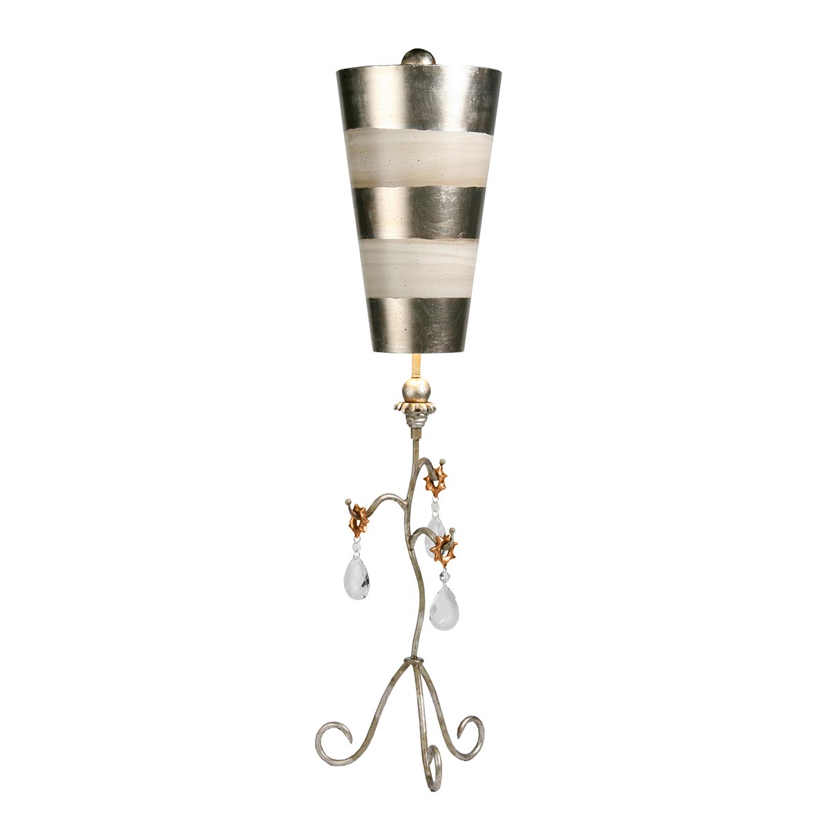 Flambeau Table Lamp from the Tivoli range. Tivoli 1 Light Table Lamp - Silver & Cream Patina Product Code = FB-TIVOLI-TL-SV
