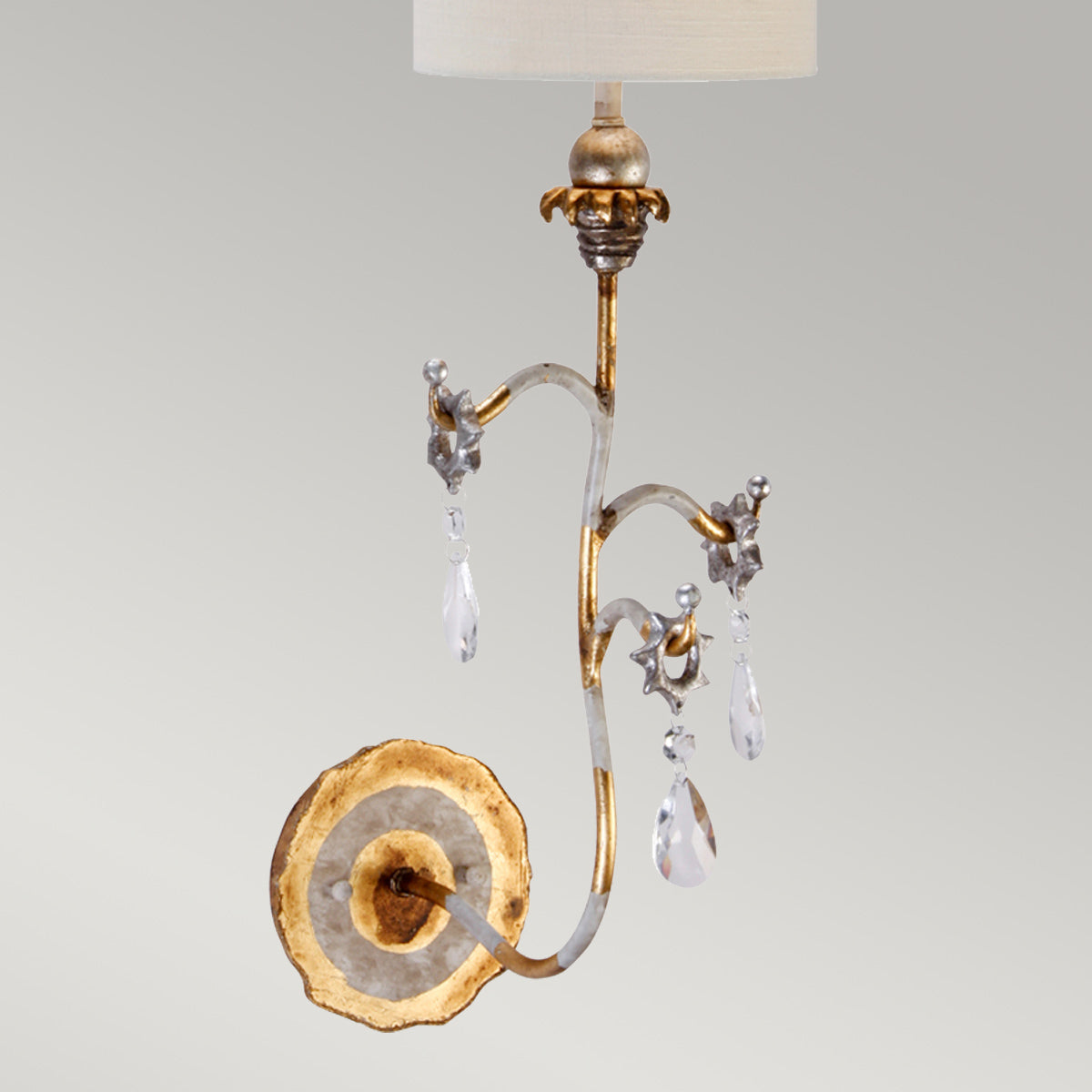 Flambeau Wall Light from the Tivoli range. Tivoli 1 Light Wall Light - Gold & Cream Patina Product Code = FB-TIVOLI-W1-GD