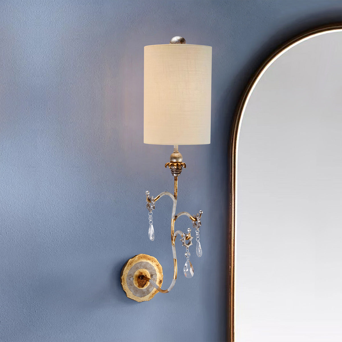 Flambeau Wall Light from the Tivoli range. Tivoli 1 Light Wall Light - Gold & Cream Patina Product Code = FB-TIVOLI-W1-GD
