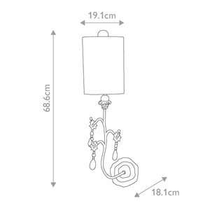 Flambeau Wall Light from the Tivoli range. Tivoli 1 Light Wall Light - Gold & Cream Patina Product Code = FB-TIVOLI-W1-GD