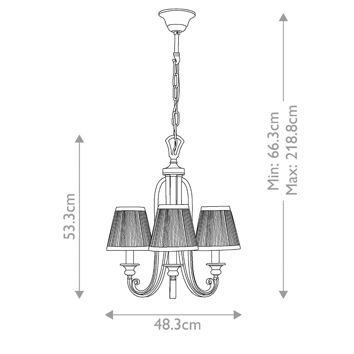 Feiss Chandelier from the Abbey range. Abbey 3 Light Chandelier – SKU FE-ABBEY3