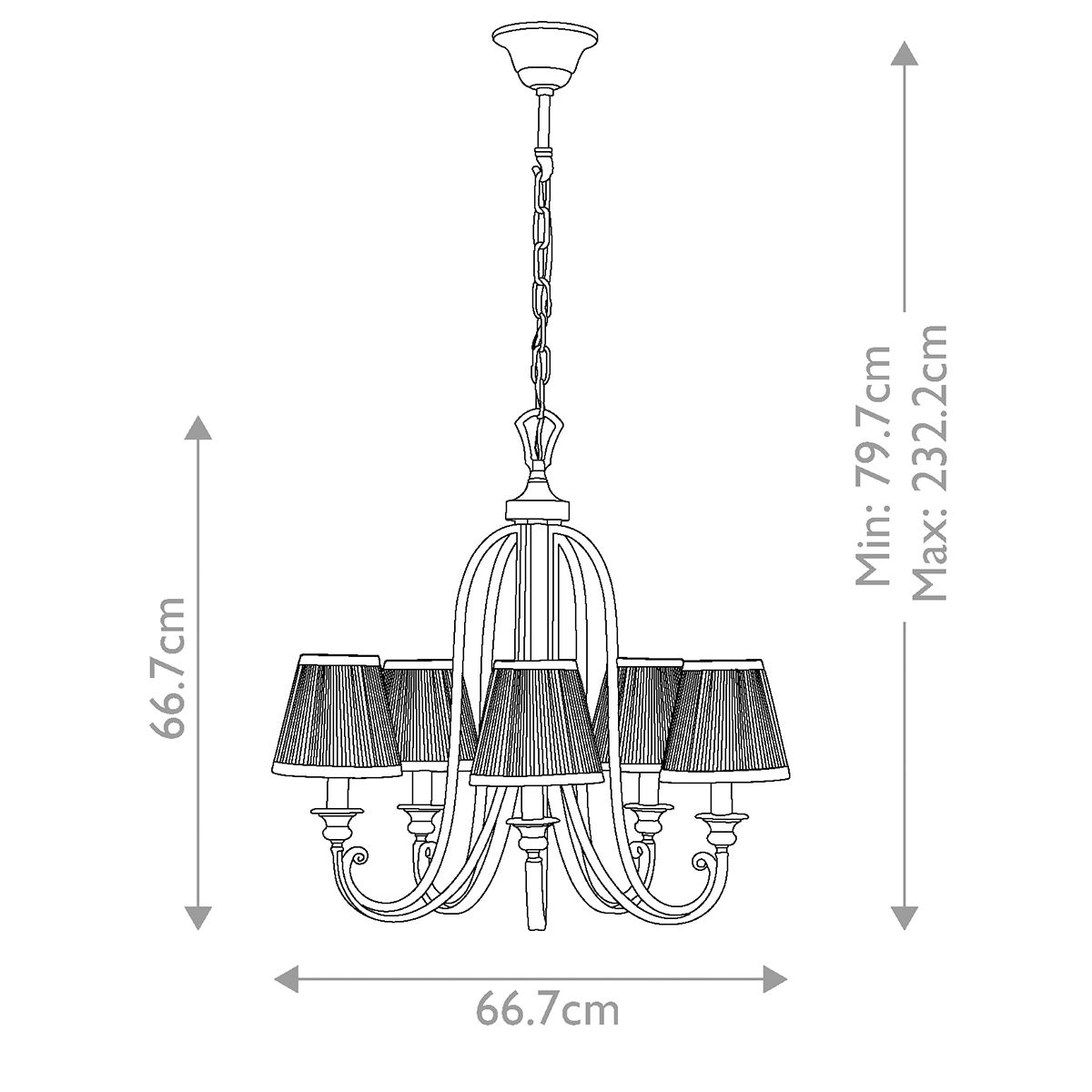 Feiss Chandelier from the Abbey range. Abbey 5 Light Chandelier – SKU FE-ABBEY5
