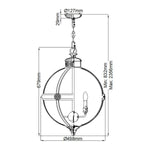 Feiss Chandelier from the Adams range. Adams 4 Light Pendant Chandelier – SKU FE-ADAMS-4P-BRZ