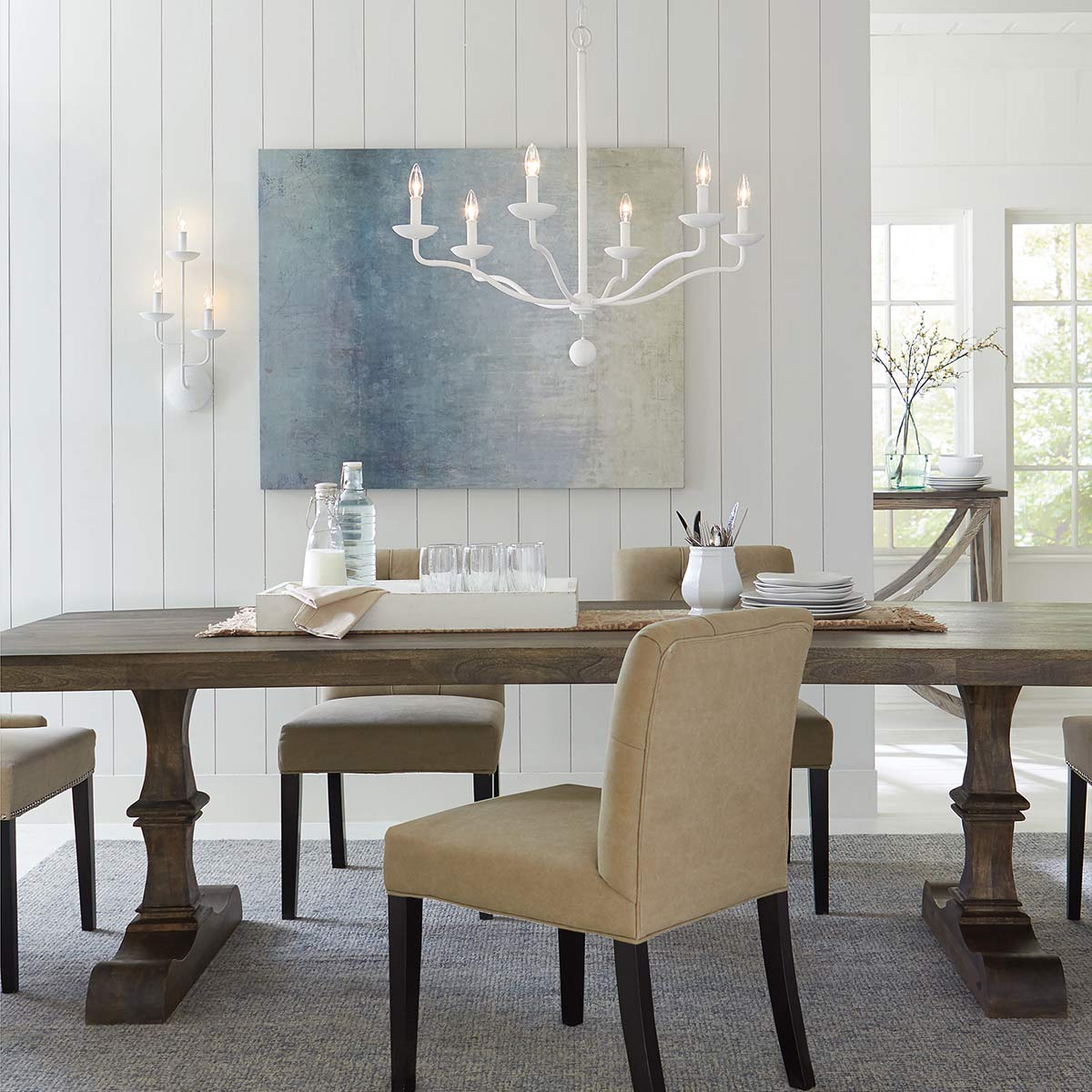 Feiss Annie 6 Light Chandelier FE-ANNIE6-PSW