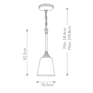 Feiss Pendant from the Arbor Creek range. Feiss Arbor Creek 1Lt Mini Pendant  Product Code = FE-ARBOR-CREEK-P