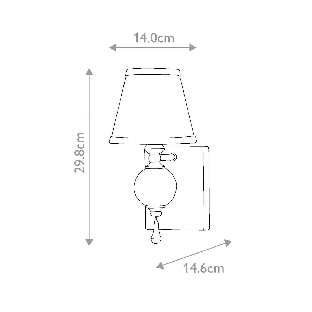 Feiss Wall Light from the Argento range. Argento 1 Light Wall Light – SKU FE-ARGENTO1