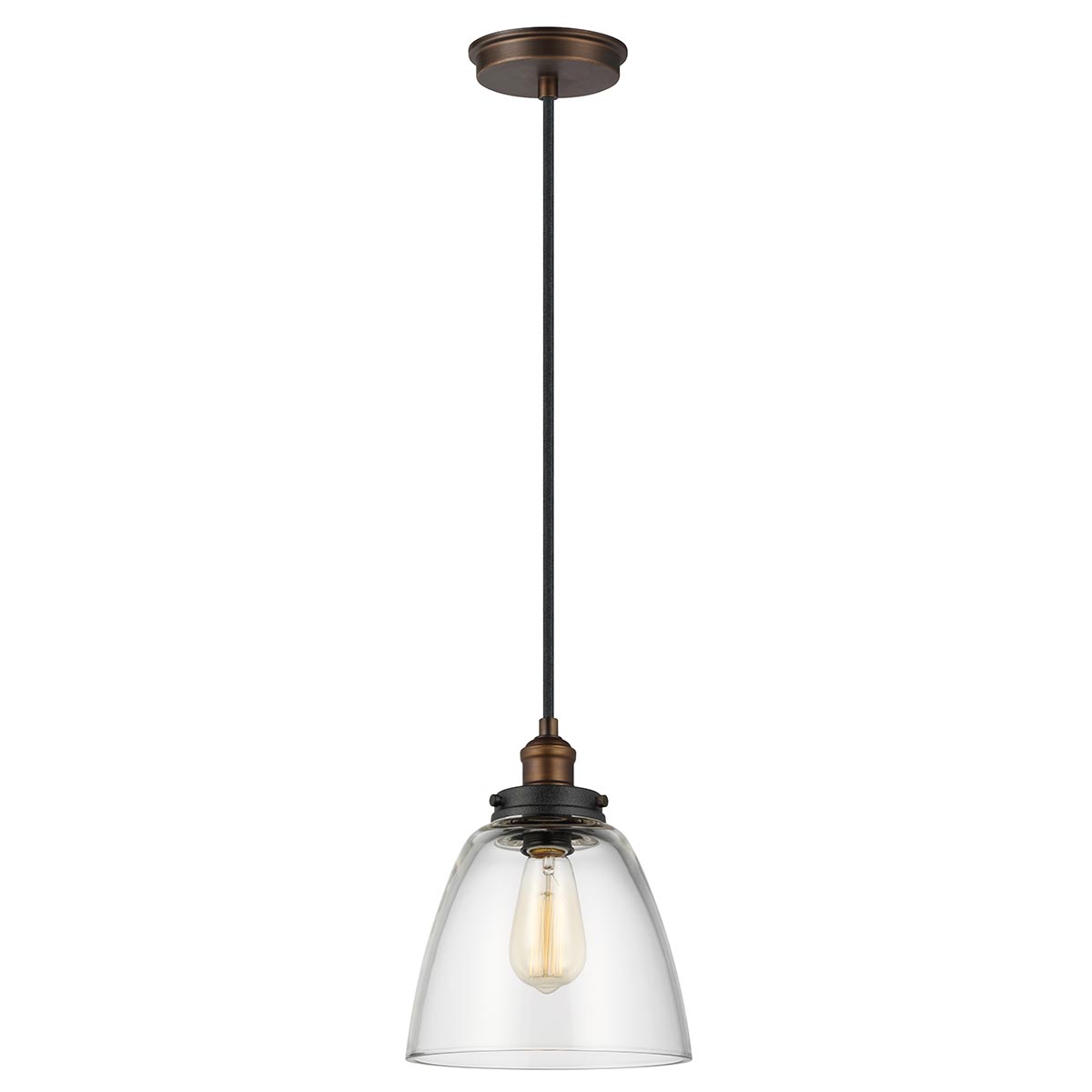 Feiss Pendant from the Baskin range. Baskin 1 Light Pendant Product Code = FE-BASKIN-P-B-BR