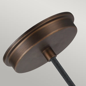 Feiss Pendant from the Baskin range. Baskin 1 Light Pendant Product Code = FE-BASKIN-P-B-BR