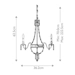 Feiss Chandelier from the Bellini range. Bellini 4 Light Chandelier – SKU FE-BELLINI4