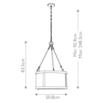 Feiss Pendant from the Bluffton range. Bluffton 3 Light Pendant Product Code = FE-BLUFFTON-3P