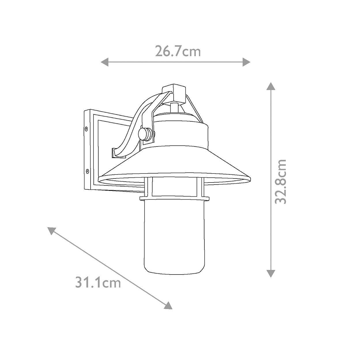 Feiss Outdoor Wall Light from the Boynton range. Boynton 1 Light Medium Wall Lantern – SKU FE-BOYNTON2-M