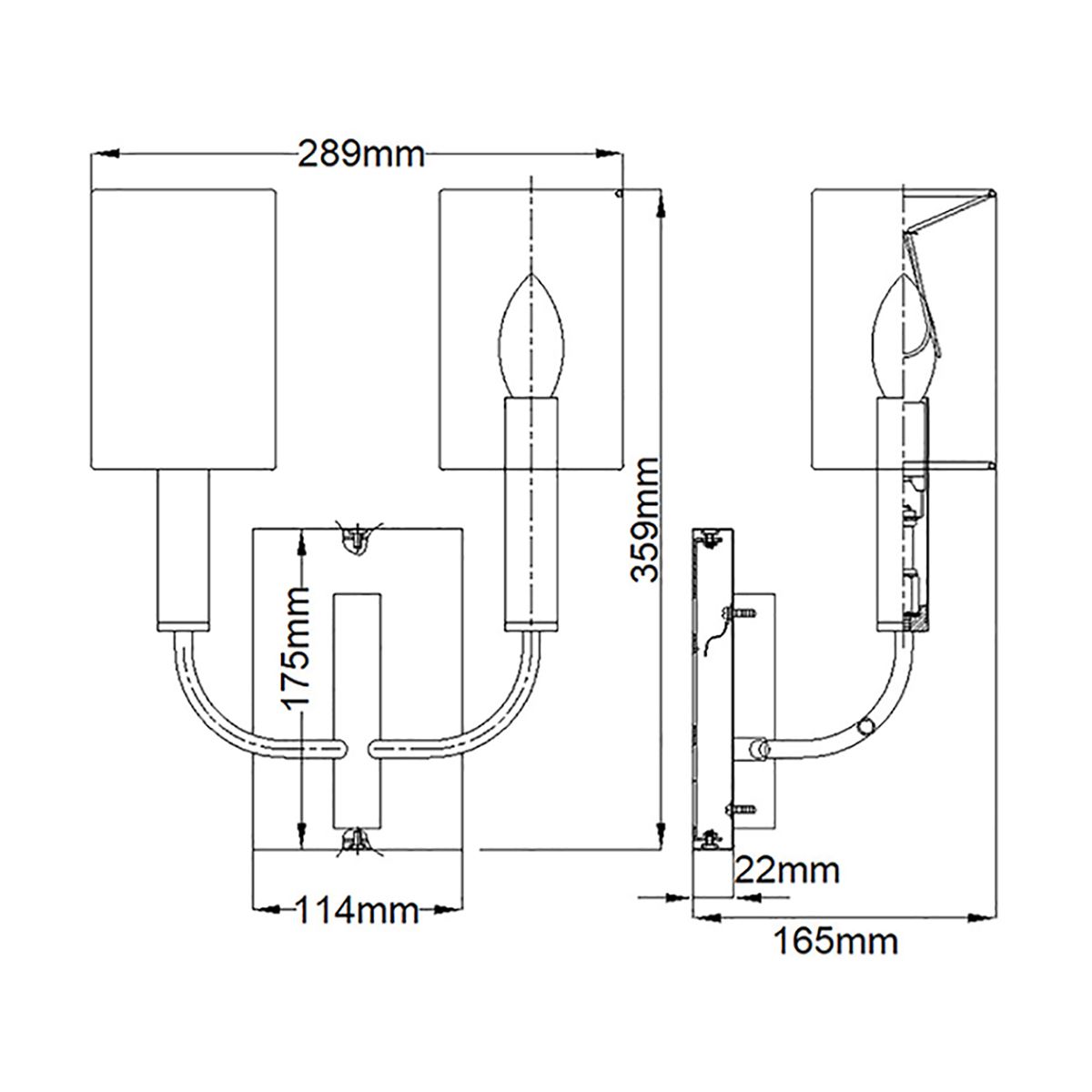 Feiss Brianna 2 Light Wall Light – SKU FE-BRIANNA2-PN