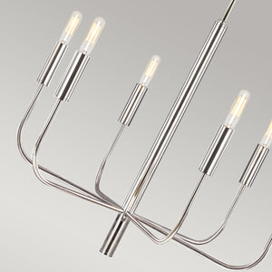 Feiss Chandelier from the Brianna range. Brianna 6 lt Chandelier Product Code = FE-BRIANNA6-PN