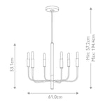 Feiss Chandelier from the Brianna range. Brianna 6-light Chandelier – SKU FE-BRIANNA6-PN