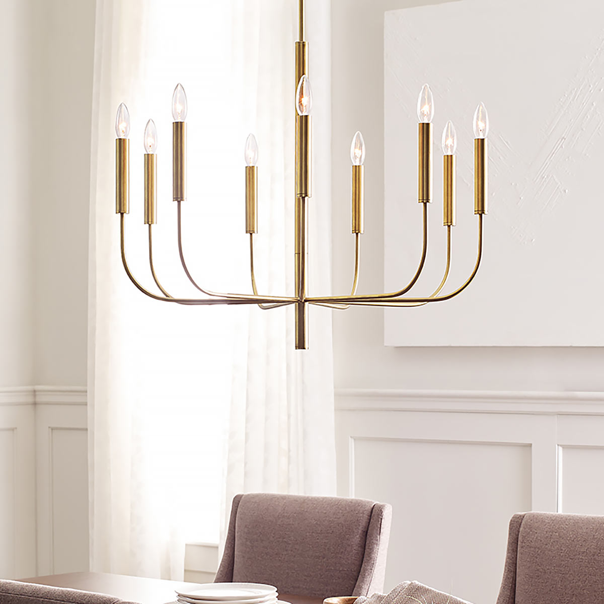 Feiss Chandelier from the Brianna range. Brianna 9 Light Chandelier Product Code = FE-BRIANNA9-BB