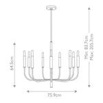 Feiss Chandelier from the Brianna range. Brianna 9 Light Chandelier – SKU FE-BRIANNA9-PN