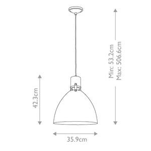 Feiss Pendant from the Brynne range. Brynne 1 Light Medium LED Pendant - Polished Nickel Product Code = FE-BRYNNE-P-FWH