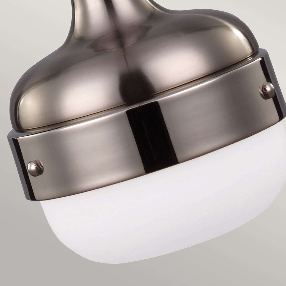 Feiss Pendant from the Cadence range. Cadence 1 Light Mini Pendant - Polished Nickel/Brushed Steel Product Code = FE-CADENCE-1P-BS