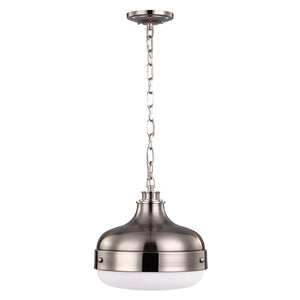 Feiss Pendant from the Cadence range. Cadence 2 Light Pendant - Polished Nickel/Brushed Steel Product Code = FE-CADENCE-2P-BS