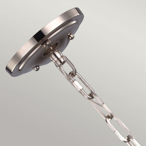 Feiss Pendant from the Cadence range. Cadence 2 Light Pendant - Polished Nickel/Brushed Steel Product Code = FE-CADENCE-2P-BS