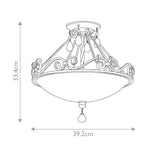 Feiss Ceiling Flush from the Chateau range. Chateau 2 Light Semi-Flush Light – SKU FE-CHATEAU-SF