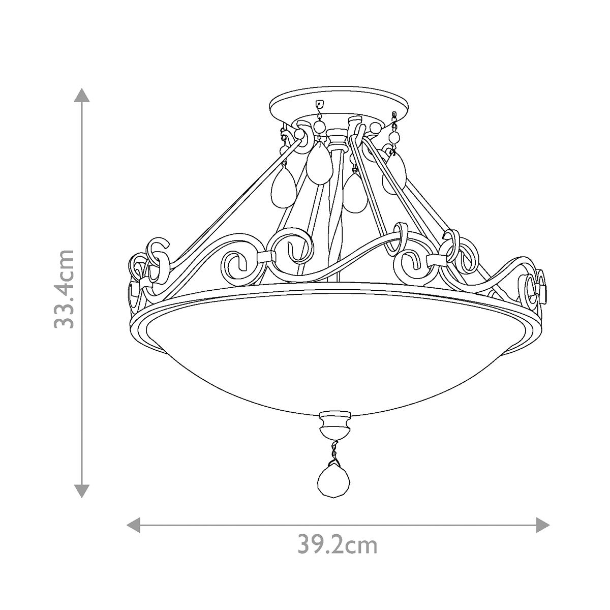 Feiss Ceiling Flush from the Chateau range. Chateau 2 Light Semi-Flush Light – SKU FE-CHATEAU-SF