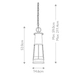 Feiss Outdoor Hanging from the Chelsea Harbor range. Chelsea Harbor 1 Light Chain Lantern – SKU FE-CHELSEAHBR8