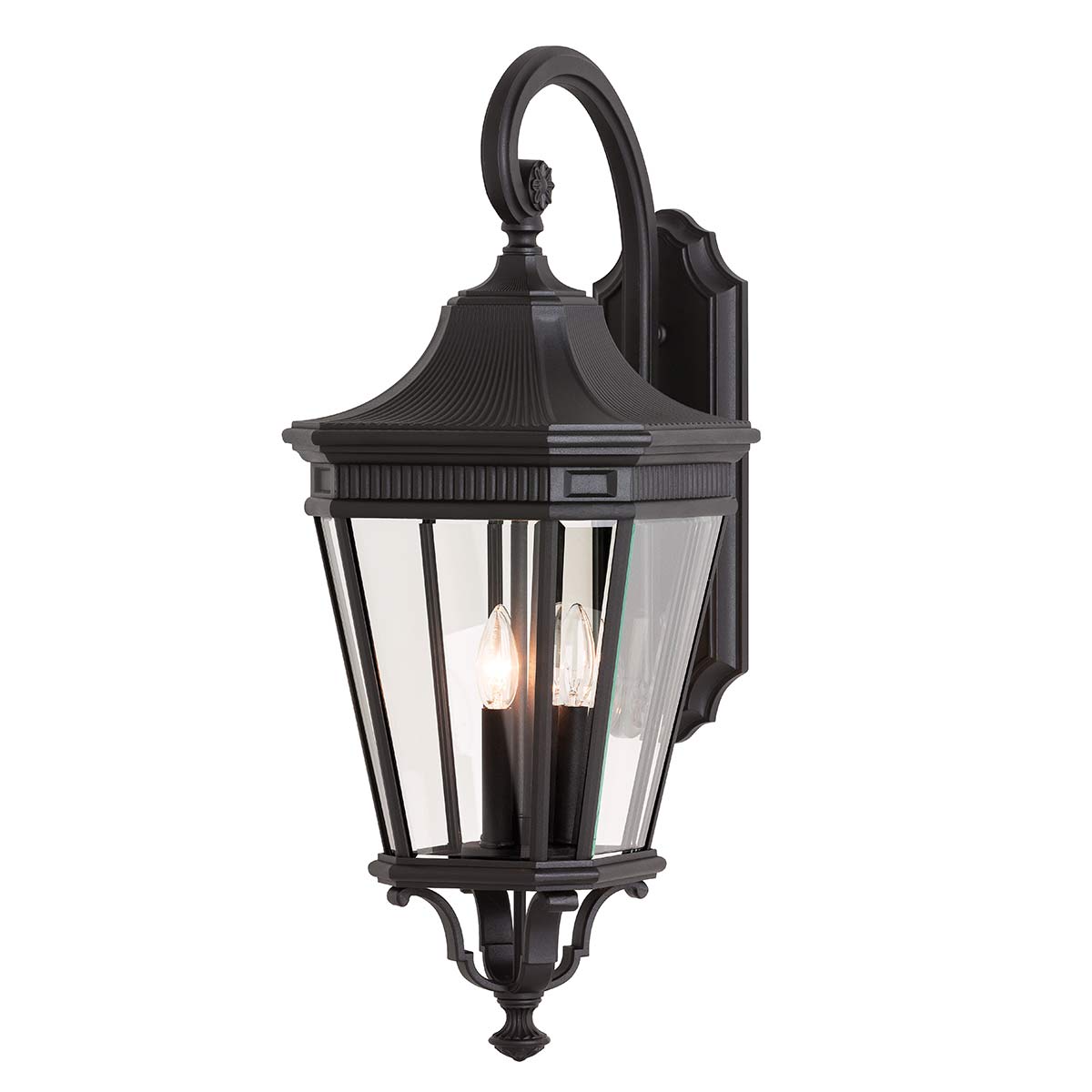 Feiss Outdoor Wall Light from the Cotswold Lane range. Cotswold Lane 3 Light Large Wall Lantern Product Code = FE-COTSLN2-L-BK
