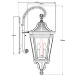 Feiss Outdoor Wall Light from the Cotswold Lane range. Cotswold Lane 3 Light Large Wall Lantern – SKU FE-COTSLN2-L-BK