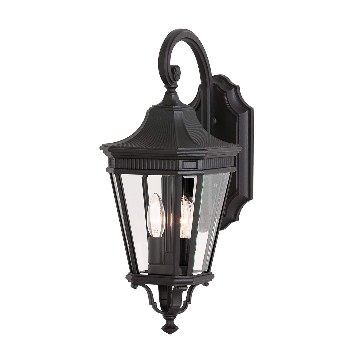 Feiss Outdoor Wall Light from the Cotswold Lane range. Cotswold Lane 2 Light Medium Wall Lantern Product Code = FE-COTSLN2-M-BK