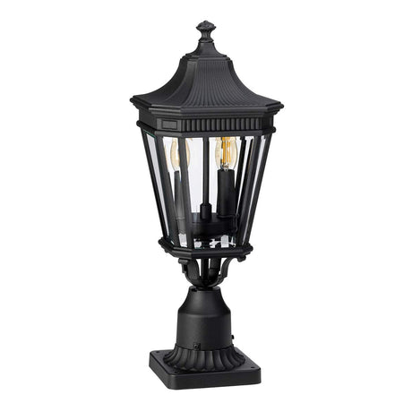 Feiss Pedestal Lantern from the Cotswold Lane range. Cotswold Lane 2 Light Medium Pedestal Product Code = FE-COTSLN3-M-BK