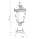 Feiss Pedestal Lantern from the Cotswold Lane range. Cotswold Lane 2 Light Medium Pedestal – SKU FE-COTSLN3-M-BK